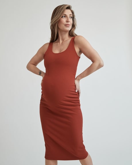 Knit Rib Scoop-Neck Sleeveless Dress - Thyme Maternity