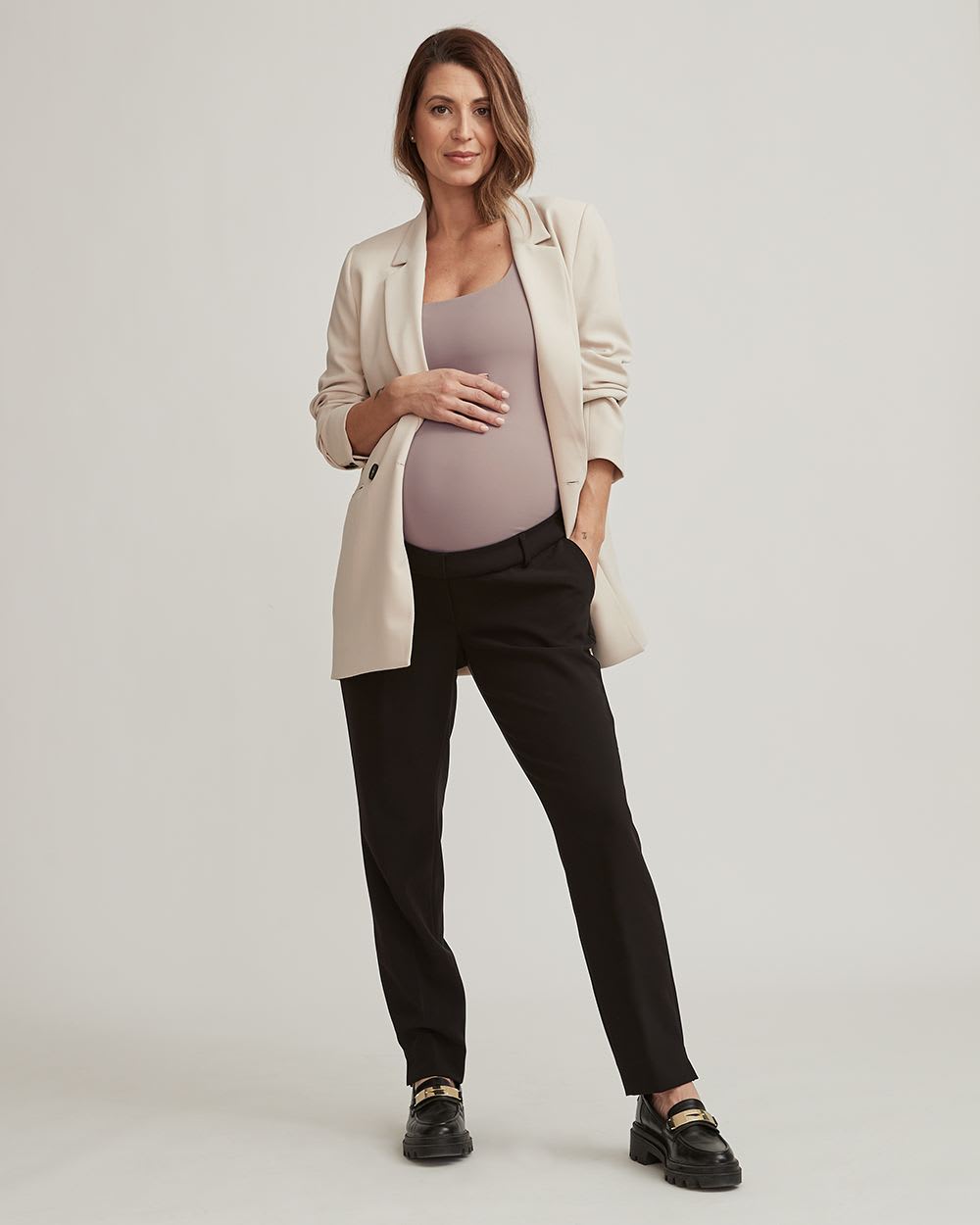 Twill Slim Ankle Pant - 28" - Thyme Maternity