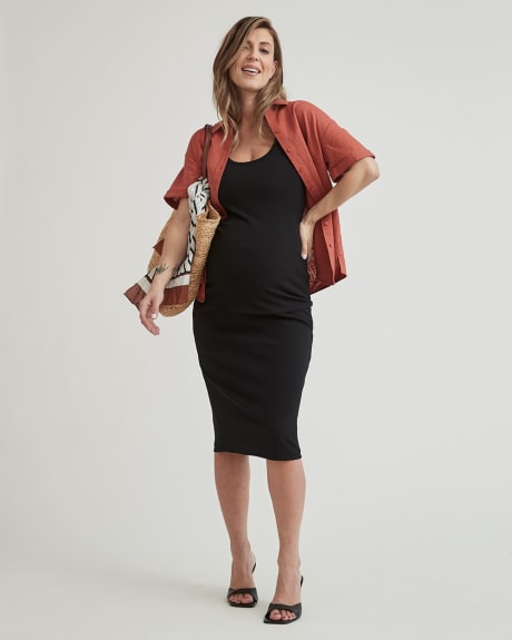 Knit Rib Pull-On Bodycon Skirt - Thyme Maternity