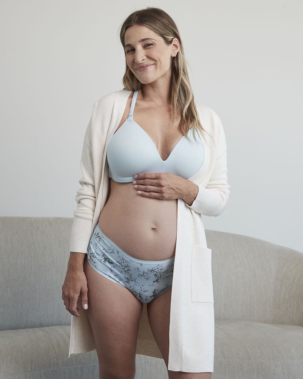 Cotton High-Waist Panty with Shirring - Thyme Maternity