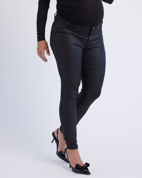 Coated Denim Skinny Ankle Pant - Thyme Maternity