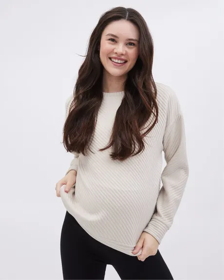 Relaxed-Fit Ottoman Sweatshirt - Thyme Maternity