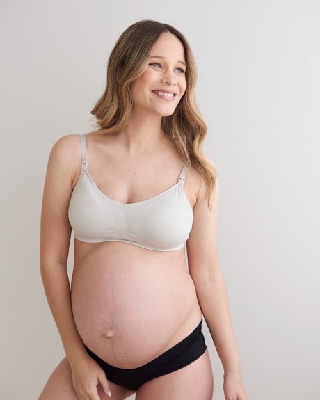 Seamless V-Neck Nursing Bra - Thyme Maternity