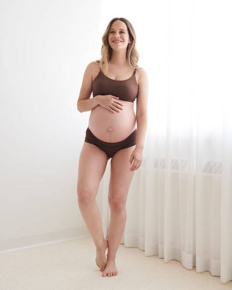 Microfibre Scoop-Neck Nursing Bra - Thyme Maternity