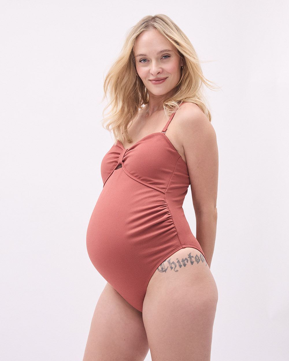 One Piece Front Twist Swimsuit - Thyme Maternity