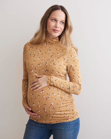 Long Sleeve Mock-Neck T-Shirt - Thyme Maternity
