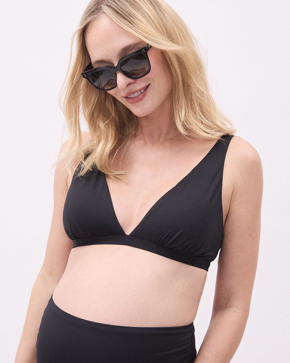 V-Neck Bikini Top with Adjustable Straps - Thyme Maternity